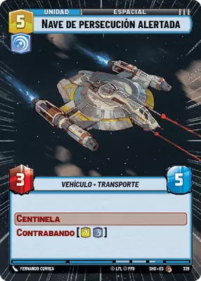 Nave de persecución alertada HyperSpace